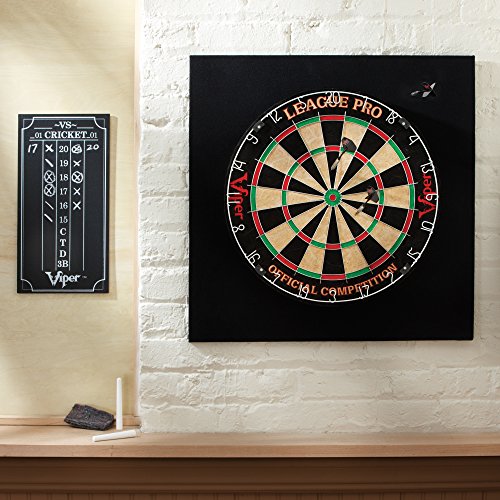 Viper League Pro Regulation Bristle Steel Tip Dartboard Starter Set with Staple-Free Bullseye, Radial Spider Wire, High-Grade Sisal with Rotating Number Ring, Chalk Cricket Scoreboard, Steel Tip Darts