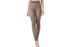 Slomra Fleece Lined Women Winter Thermal Leggings Pantyhose Translucent Thick Warm Sheer Tights
