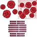 Valentine Red Tissue Paper Flower Pom Pom Balls.12 and 14 Inch Holiday Party Favor Flower Balls Hanging Decor Party Decoration. 8 Pack. Great DIY Kit For Parties,Birthdays,Weddings,Bridal Showers Etc.