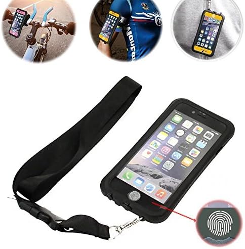 WAYMAY Waterproof Case Cover for iPhone 6 plus / iPhone6S plus 5.5 inch Waterproof Shock-Protected Bike Holder Mount with Lanyard Sports Or Armband Case Running (Black)