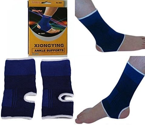 2 ANKLE Support Wrap Elastic Brace Sleeve Muscle Arthritis Pain Relief Gym NEW