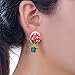 YUONUO Handmade Polymer Clay Super Mario Piranha Plant Corpse Flower Studs (One Pair)