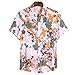 Hawaiian Short Sleeve for Men’s, Mlide Casual Ethnic Rainforest Print Button T-Shrit,Pink,XXXLthumb 1