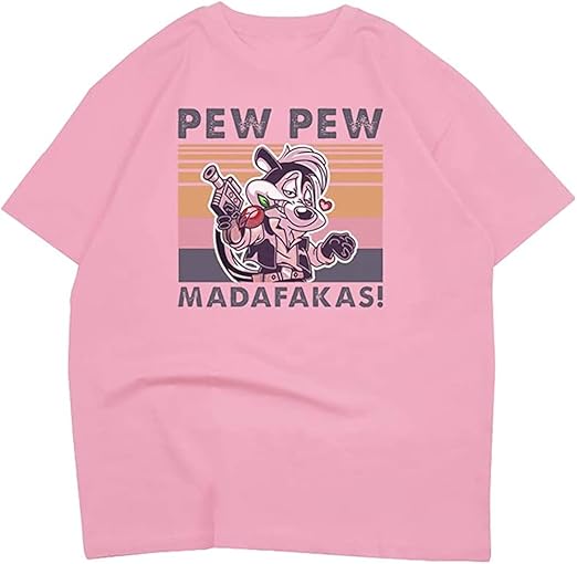 Amazon.com: Pew Pew Madafakas Funny Vintage Shooting Cat Bella Canvas Tshirt Pepe Le Pew Pew 