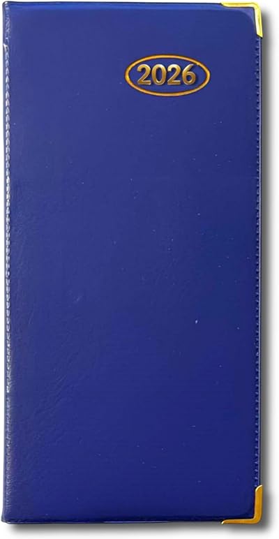 PaulStore 2026 Slim Line Week to View Padded Diary Blue Corner Case