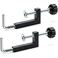 POWERTEC Universal Fence Clamps for Woodworking, Compatible with Table Saw, Miter Saw, Router Table, Drill Press Table, Clamping Square, Woodworking Clamps with 3/8" Rod - 2PCs (71004)