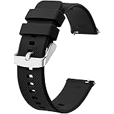 BISONSTRAP Watch Strap 18mm 19mm 20mm 21mm 22mm, Quick Release Silicone Watch Bands for Men Women
