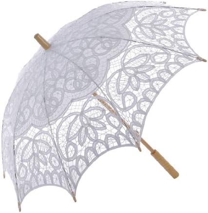 Topwedding Batternburg Lace Wedding Parasol, White