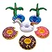 Inflatable Cup Holder Pool Toy - Unicorn Donuts Flamingo Palm Tree and Duck Floating Drink Holder for Pool Party Summer Swimming Event, 5 styles in 12 pcs