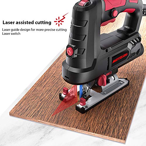 Jigsaw, Meterk Upgraded 800W 6.5 Amp 3000 SPM Jig Saw with Laser Guide