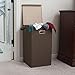 Household Essentials 5612 Collapsible Single Laundry Hamper with Magnetic Lid, Brown Coffee