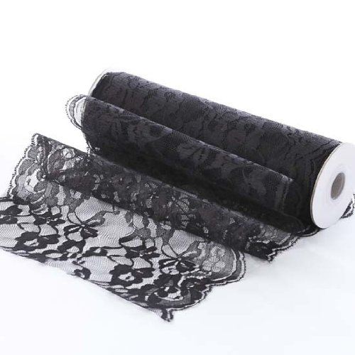 10 Yards of Vintage Inspired Black Floral Lace with Scalloped Edge for Embellishing, Crafting and Creating