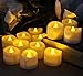 Weimoc Flameless Candles, Set of 12 Battery Operated Tea Lights with 6 Hour Timer and Amber Yellow Flame