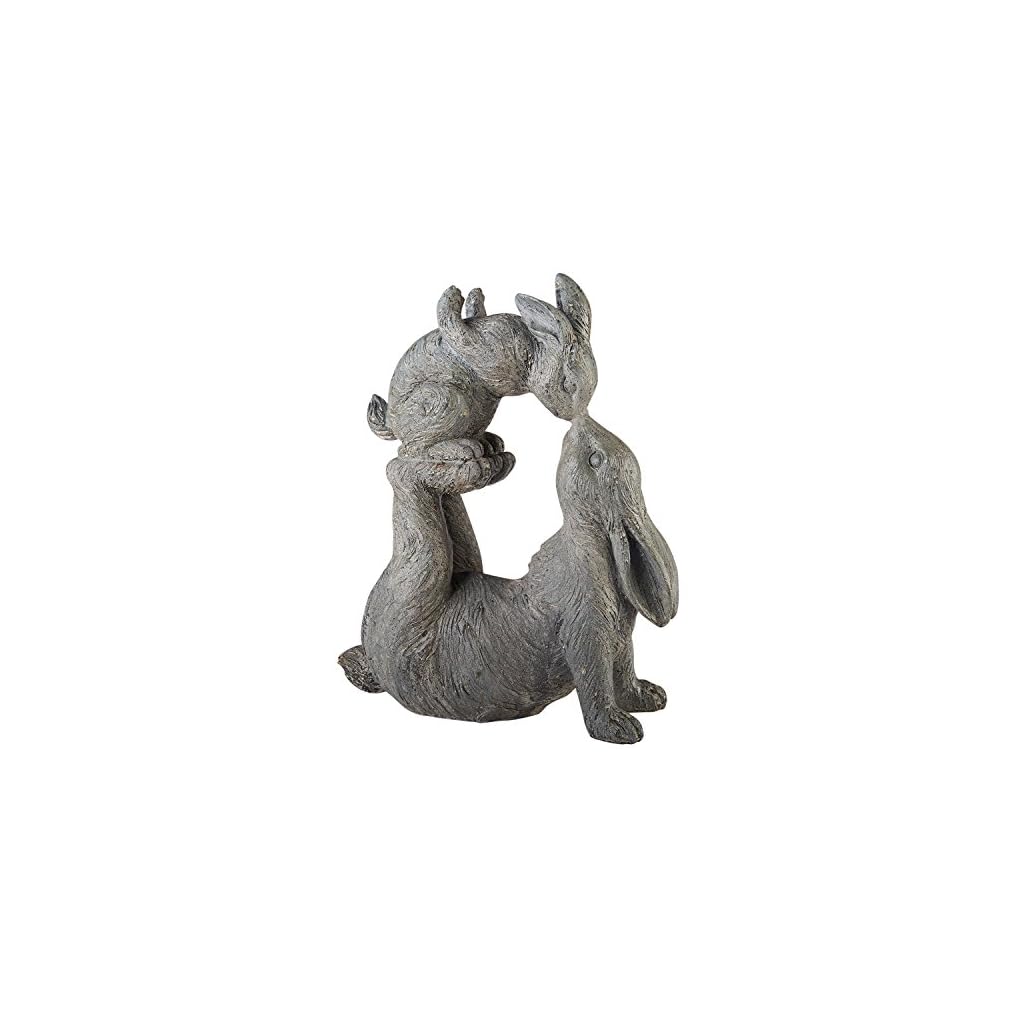 ART & ARTIFACT Kissing Rabbits Garden Sculpture - Parent Child Bunny