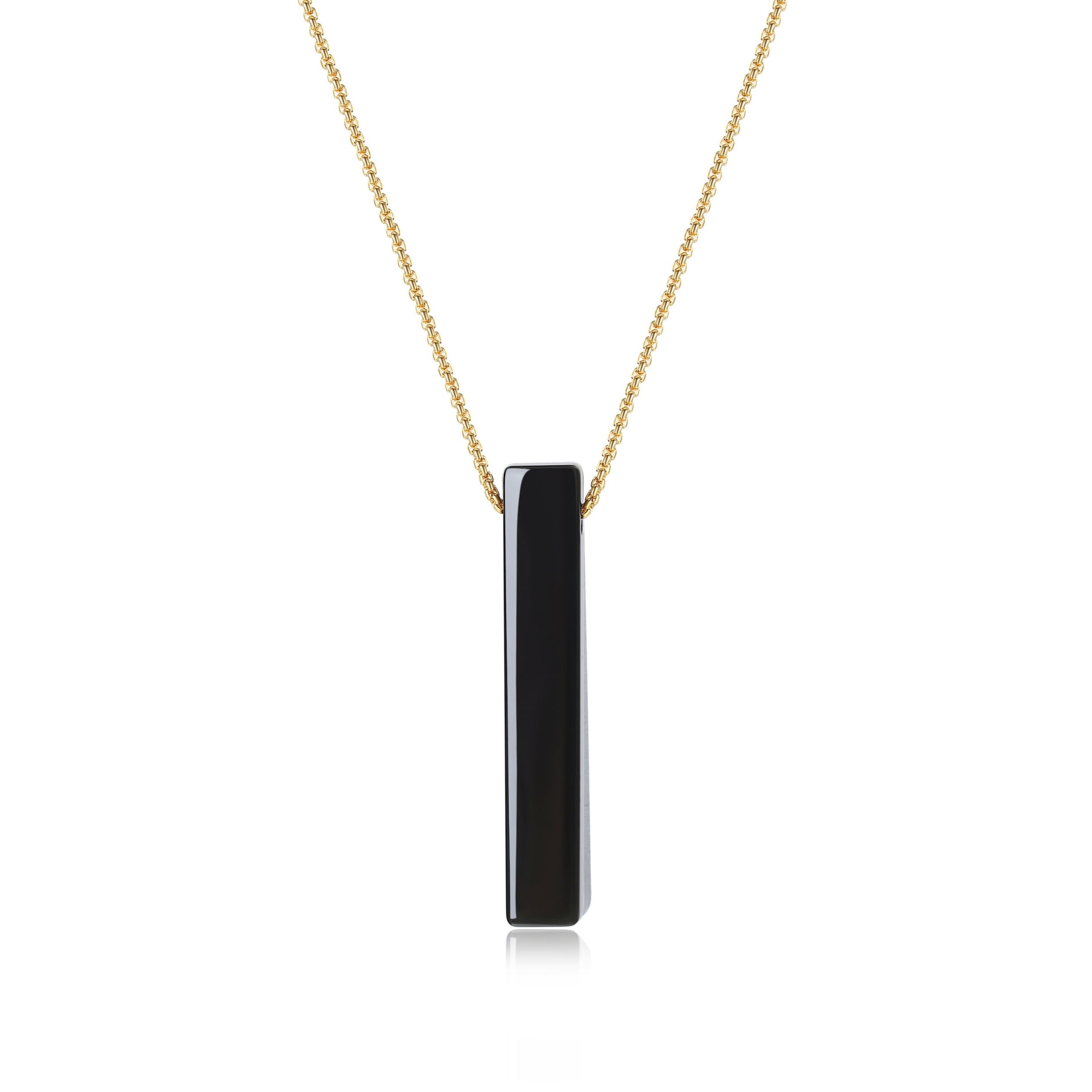 COAI Simple Bar Crystal Necklace, Black Obsidian, 80cm Long — image 1