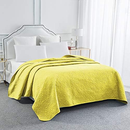 Sophia & William Bed Quilt Bedspread Coverlet - Reversible, Lightweight - Queen Size, Gold