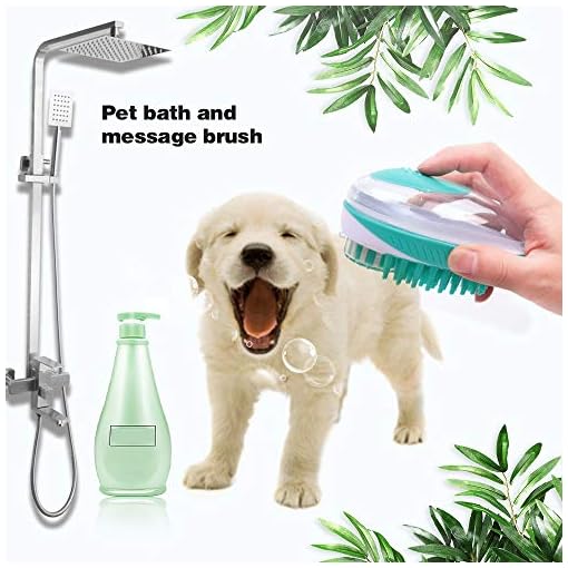 sayopin Pet Grooming Bath Brush Set （Dog Bath Brush+Dog Comb） Pet Bath