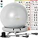 Exercise Ball Chair - 55cm / 65cm / 75cm Yoga Fitness Pilates Ball & Stability Base for Home Gym & Office - Resistance Bands, Workout Poster & Pump. Improve Balance, Core Strength & Posture