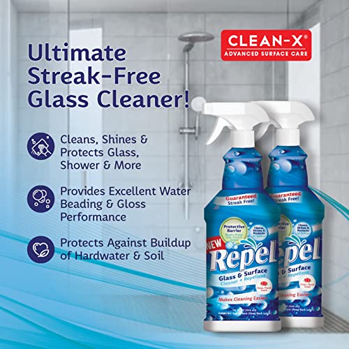 CleanX REPEL Glass & Surface Cleaner 32 fl. oz. Cleans & Repels