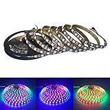 HKBAYI 4M WS2812B 5050 SMD Built-in WS2811 IC Black board LED strip lights,240 LED 240 pixel matrix LED strip Not waterproof