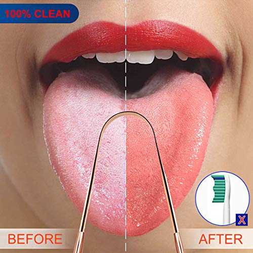 Tongue Scraper, 2 Pack Tongue Scrapers 100% Effective Tongue Cleaner Reusable Dishwasher Safe Dental Tongue Scraper with Handy Carrying Store Case - New Copper
