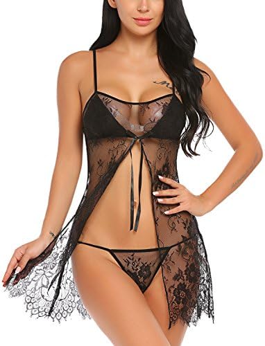 KISSGALS Women Sexy Lingerie Lace Chemise Floral Nightgowns Outfits