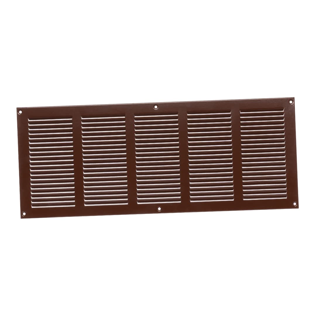Metal Air Vent Grille Cover with Insect Mesh - Ventilation Cover (500x200mm / 20x8'', Brown)