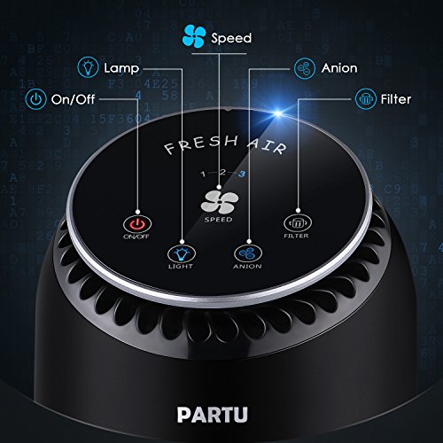 PARTU Air Purifier- The Most Silent Hepa Air Purifiers for Home- Removes 99.97% Smoke, Allergies, Dust, Pollen, Pet Dander, Mold, No Ozone (Available for California)