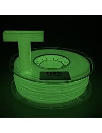 Filamento para impresora 3D ZIRO PLA de 0.068 pulgadas. Serie de color que brilla en la oscuridad. 2.2 libras. Precisión dimensional + - 0.002 pulgadas.