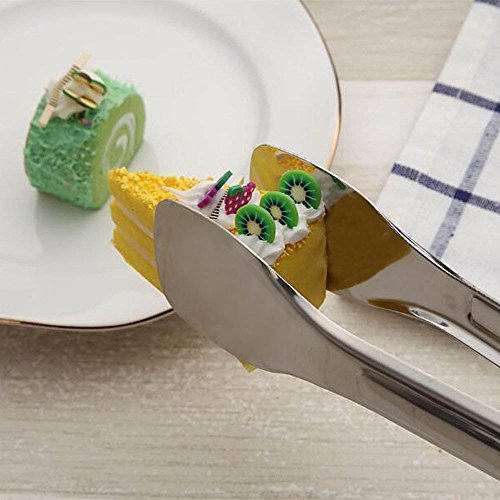 Tenta KitcheKitchen Tongs Stainless Steel Buffet serving utensils Salad BBQ Tongs Heavy Duty Serving Food Tongs for Frying,Cooking,Clipping Toast Bread,Grilling,Pastry, Sandwich,12 Inch (3 Pack)