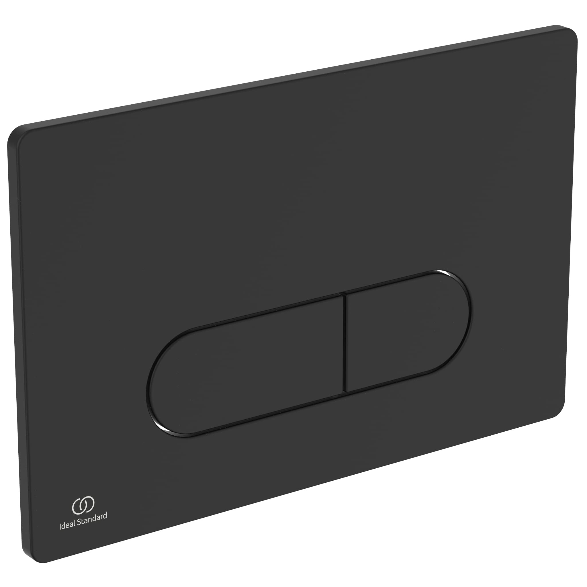 Ideal Standard Oleas Toilet Flush Plate, Dual Flush Technology via Mechanical Release, Easy Operation and Durable Design (Square/Round) – Black (234x8.5x154 mm)