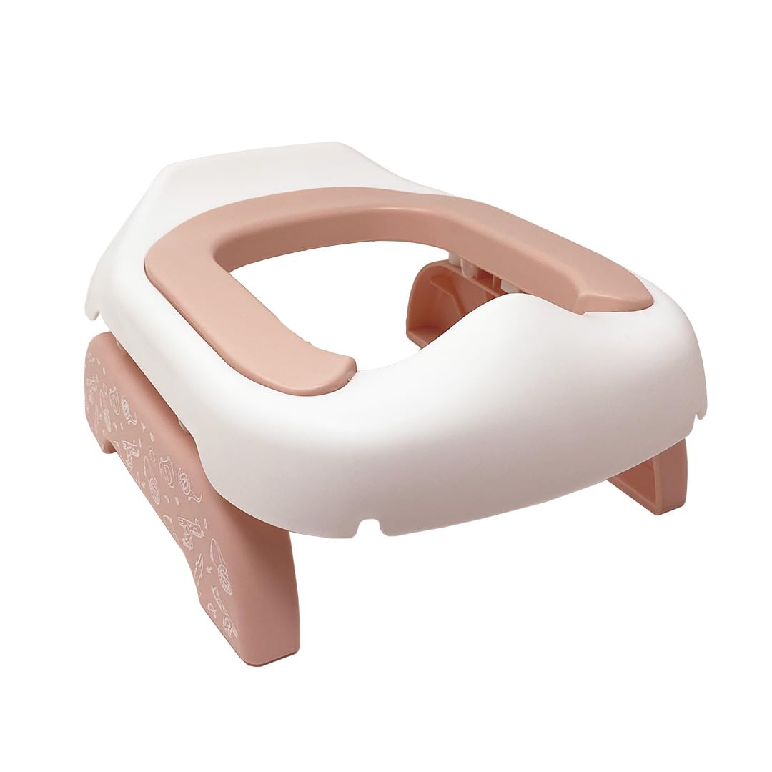 Pote Pals Travel Potty Soft PU Cushioned Travel Potty for Toddlers. Includes 5 Disposable Potty Liners. Part of The Award-Winning Pote Pals Range. Portable Potty for Toddlers (Pink Safari)