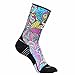 Zensah Limited Edition Running Socks - Fun and Crazy Mini Crew Compression Socks, Moisture Wicking and Anti Blister