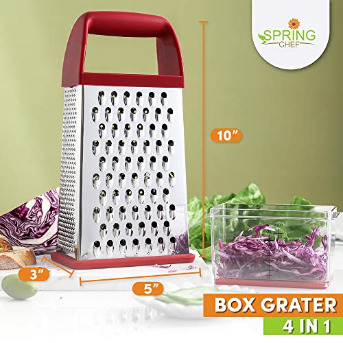 Spring Chef Professional Box Grater With Storage Container, Stainless