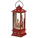 Lighted Snow Globe Lantern: 11 Inch, Red Holiday Water Lantern by RAZ Imports (Santa Claus and Sleigh)