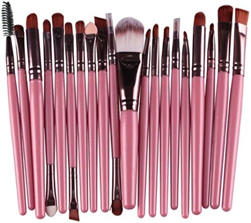 Sinwoz 20 pcs Makeup Brush Set tools Make-up Toiletry Kit Wool Make Up Brush Set (Pink)