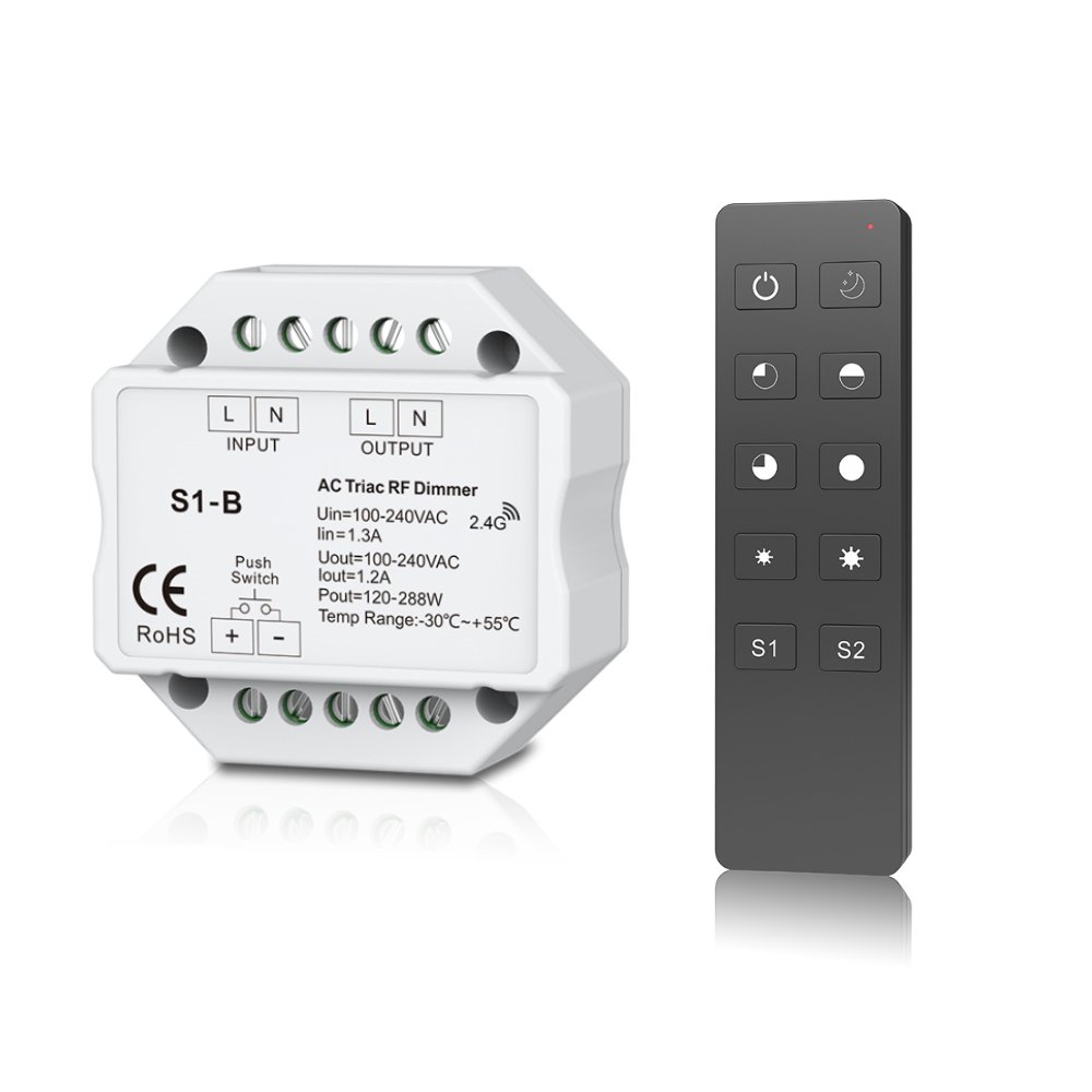 100-240VAC AC Triac RF Push Dimmer and Switch Knx-N Bus High Power Amplifier AC Triac Led Dimmer Controller for Led Downlight Dimmable