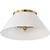 Nuvo Dover - 3 Light Large Flush Mount in Mid-Century Modern Style-8.75 Inches Tall and 20 Inches Wide-White/Vintage Brass Fi