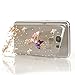 Galaxy S7 Edge Case (NOT for S7) - Mavis's Diary 3D Handmade Bling Crystal Lovely Butterfly Flowers with Shiny Sparkle Rhinestone Diamonds Design Clear Hard PC Cover for Samsung Galaxy S7 Edge