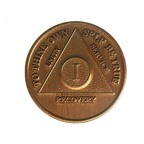 1 Year Bronze AA (Alcoholics Anonymous) Birthday - Anniversary Recovery Medallion / Coin / Chip