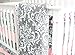 7 Pieces Set Ruffle Grey Pink Floral Baby Crib Nursery Bedding Set Ruffle Sheet