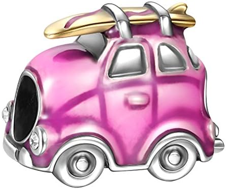 シルバー 925 ブレスレット チャーム ピンク 旅行車 ビーズ スワロフスキー レディース 人気 かわいい 国産品 友達 記念日 誕生日 プレゼント 女性用 おしゃれ Charm 母