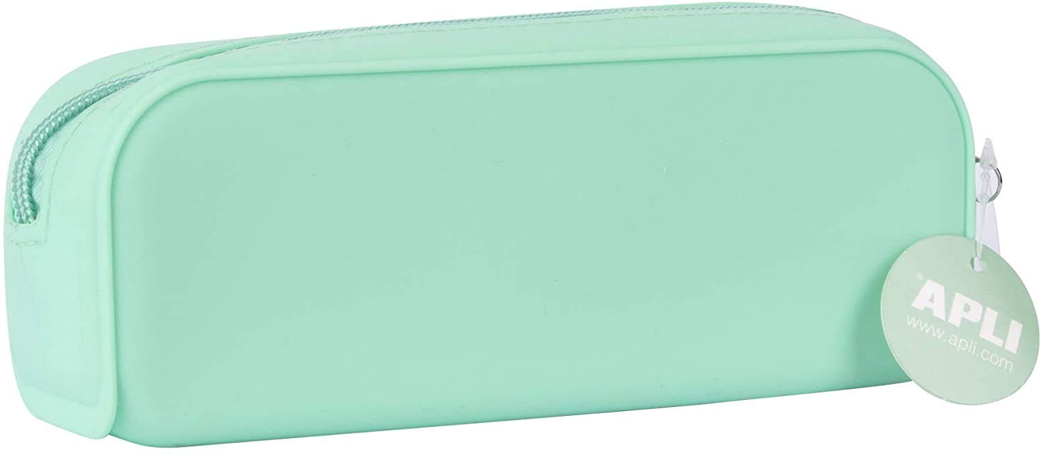 APLI 18414 - Nordik Collection Multi-Purpose Silicone Pencil Case - Turquoise Green - School Pencil Case 185 x 75 x 55 mm