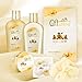 Spa Gift Basket with Sensual Rose & Jasmine Fragrance - Best Christmas, Anniversary, Birthday Gift for Women - Spa Gift Set Includes Shower Gel, Bubble Bath, Bath Fizzer, Body Scrub, and Bath Salt