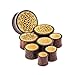 Double Flared Flower of Life Dark Tamarind Wood Plugs - Available in Multiple Sizes - Sold as a Pair (22mm (7/8