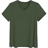 Latuza Women's Viscose Sleep T-Shirt V-Neck Pajamas Top