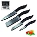 Mama's Kitchenware 4-Piece Ceramic Knife Set with Black Handles and Blades