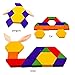 Lewo 60-Pieces Wooden Pattern Blocks Montessori Tangram Puzzle Toys