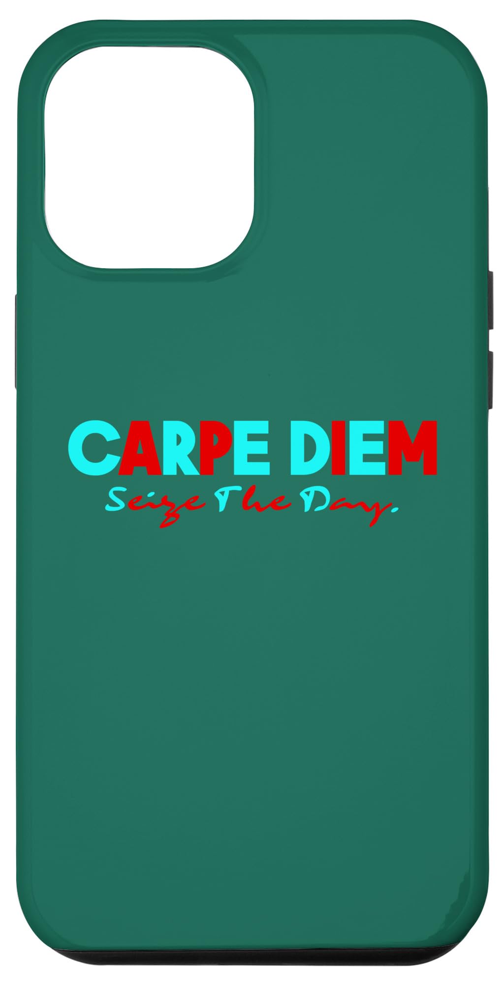 iPhone 14 Pro Max CARPE DIEM Seize The Day : LARGE BOLD RED & BLUE Graphic Case