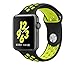 Vitech Soft Silicone Nike+ Sport Style Replacement Strap band for Apple Wrist Watch Series 1 Series 2 (42mm M/L Black/Volt)